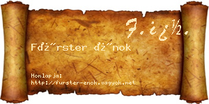 Fürster Énok névjegykártya